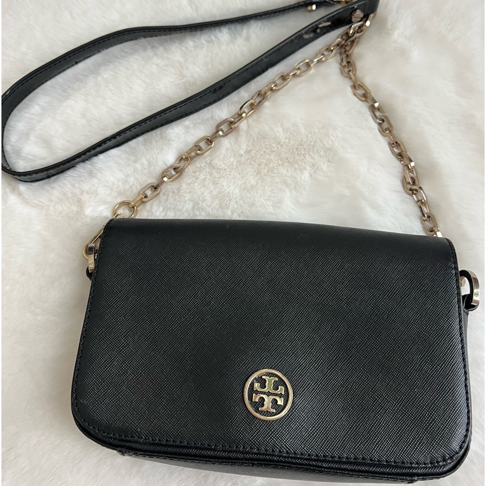 Authentic Tory Burch Saffiano Leather Crossbody Clutch